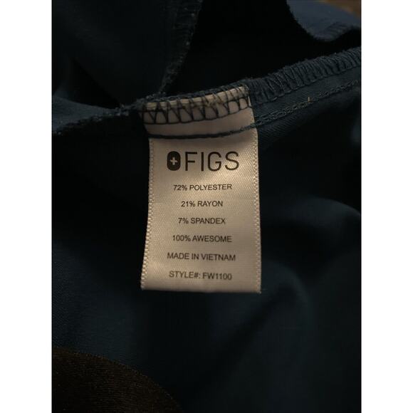 Figs Technical Catrina Scrub Top Shirt Womens Med Torquise Pocket V-Neck Stretch - Picture 6 of 8